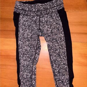Athleta Black and Gray Floral Joggers